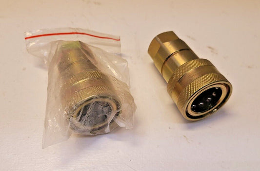 2 Quantity of Brass Hydraulic Quick Connect Hose Couplings 3/4" (2 Qty)