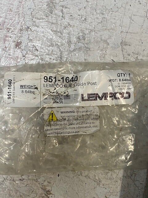 2 Lot of Lempco 951-1640 2" OD 10" Long Straight Guide Post (2 Qty)