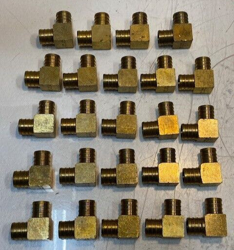 24 Qty of QPex NSF 90 Degree Brass Hose Barb Elbow Fittings 17mm Thread (24 Qty)