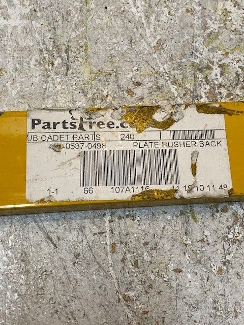 Cub Cadet Pusher Back Plate 781-0537-0498 10" L 2" W 13mm Thick 13mm Holes