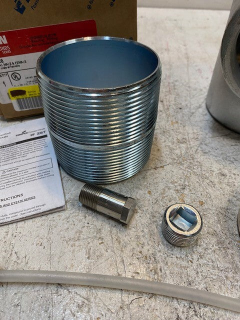 Eaton EYD86 3" Vertical Male & Female Conduit Fitting w/ Drain