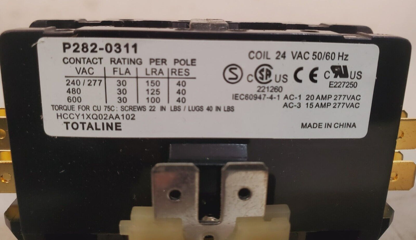 Totaline Contactor Coil 24VAC | 50/60Hz | P282-0311 | 30 FLA 40A | C4205