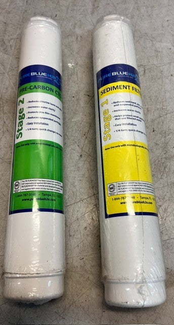 Pure Blue H2O Stage 1 Sediment Filter & Stage 2 Pre Carbon CTO Water Filters