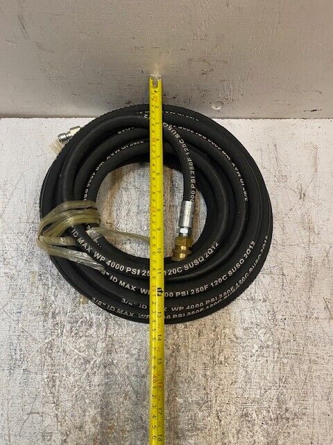 3/8" ID Max WP Pressure Washer Hose Non-Marking 4000PSI 50ft Length