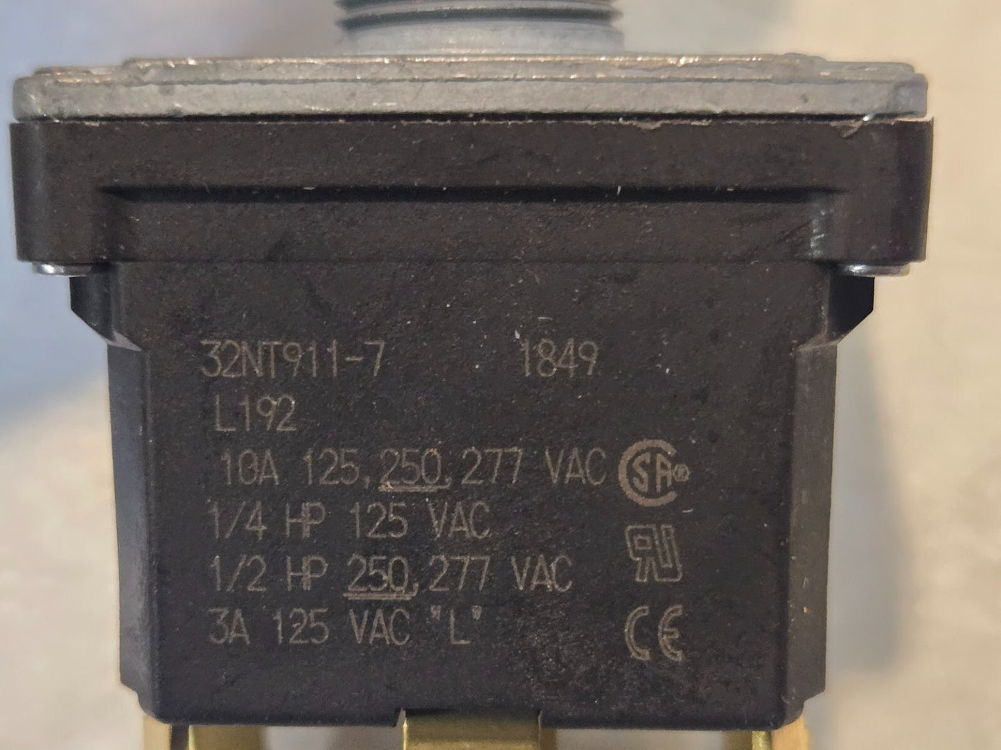 Honeywell Micro Switch 1849 | 91929 | 32NT911-7 | L192 | 10A 125, 250, 277 VAC