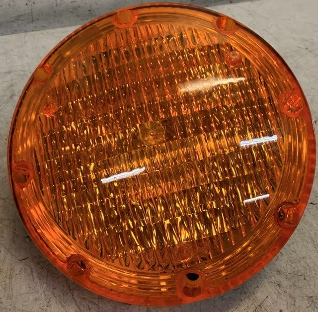 Round Amber Commercial Style Vehicle Turn Signal Warning Lamp Automotive Unit