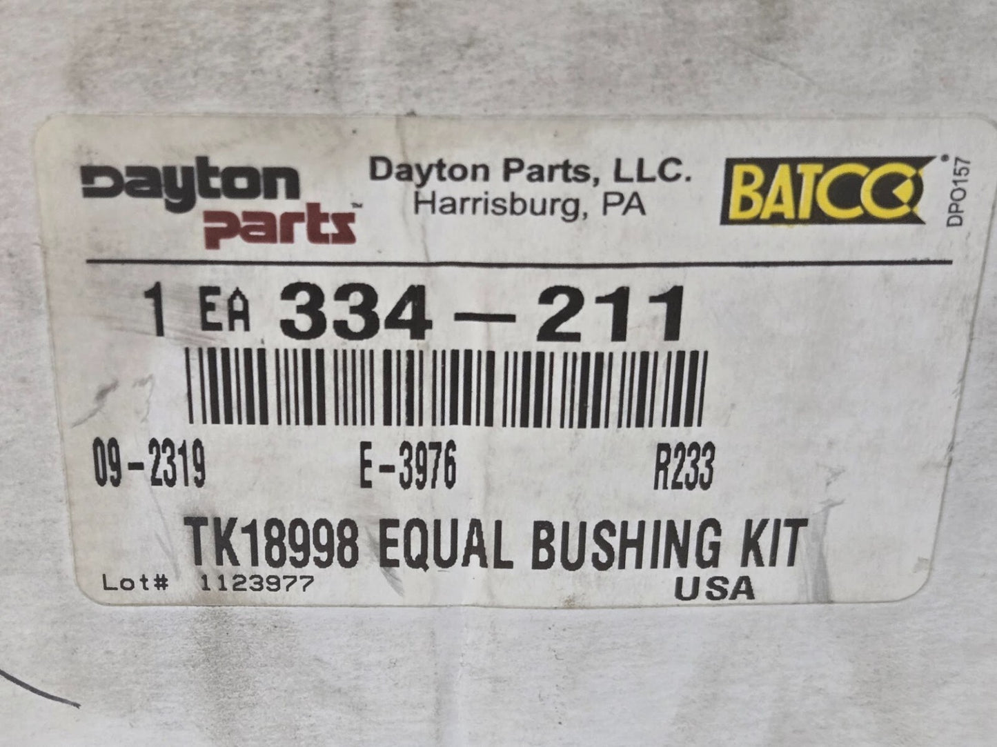 Dayton Parts 334-211 | TK18998 Equal Bushing Kit | 09-2319 | E-3976 | R233