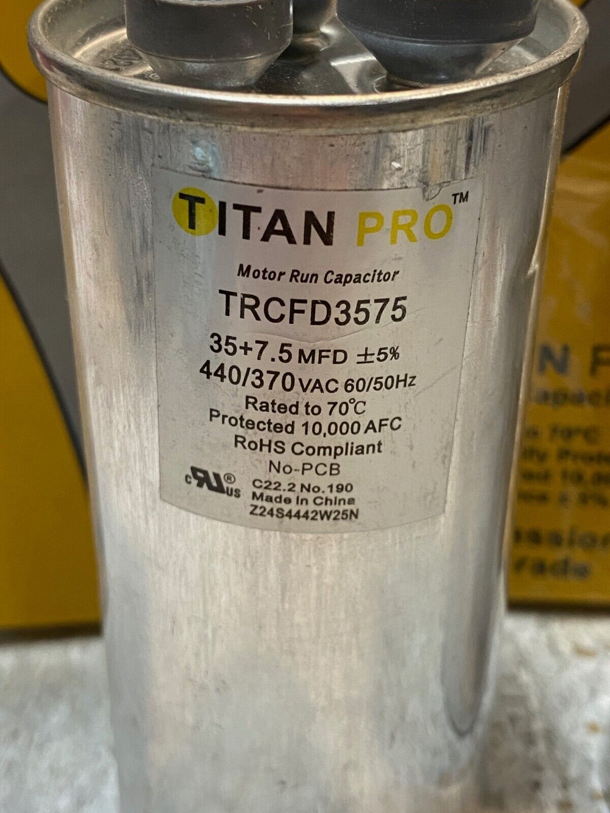 2 Qty of Titan Pro Capacitors TRCFD3575 | 35+7.5MFD 440/370VAC 50/60Hz (2 Qty)