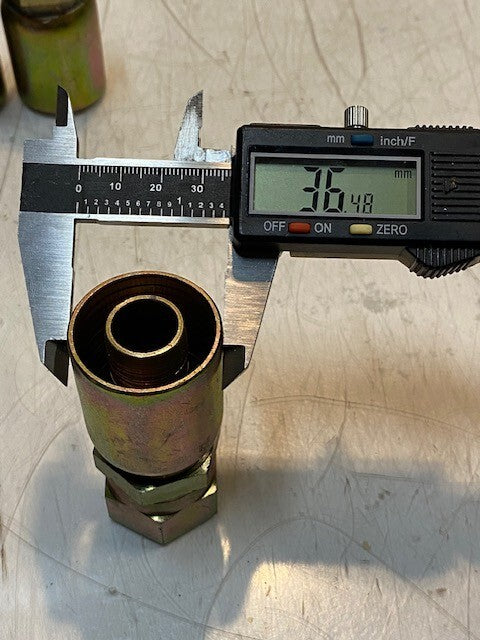 4 Quantity of Hydraulic Hose Fittings for 3/4" Pipe HY12 | 3-1/4" H 24mm Thread