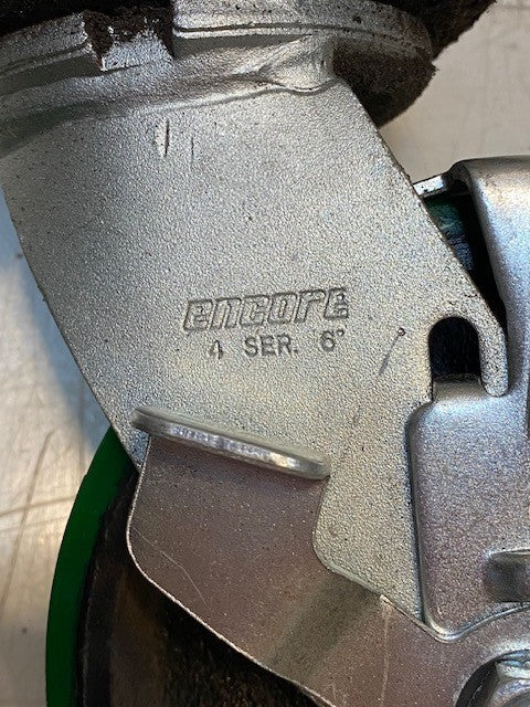 2 Quantity of Encore 4 Series 6" Swivel Green Caster Wheels 6x2 (2 Quantity)
