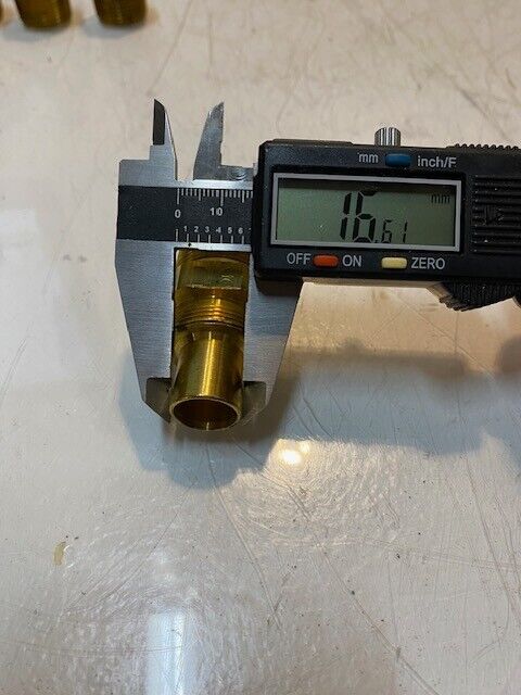 10 Quantity of Hydraulic A-12 Hex Fittings 17mm Nose 15mm ID 27mm Thread 18mm ID