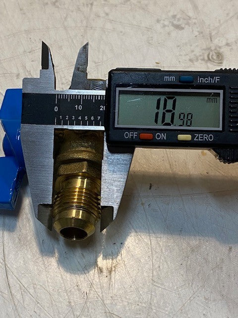 2 Quantity Gas Ball Valves 9850 | 2-3/4" Long 19mm Thread 18mm ID (2 Quantity)