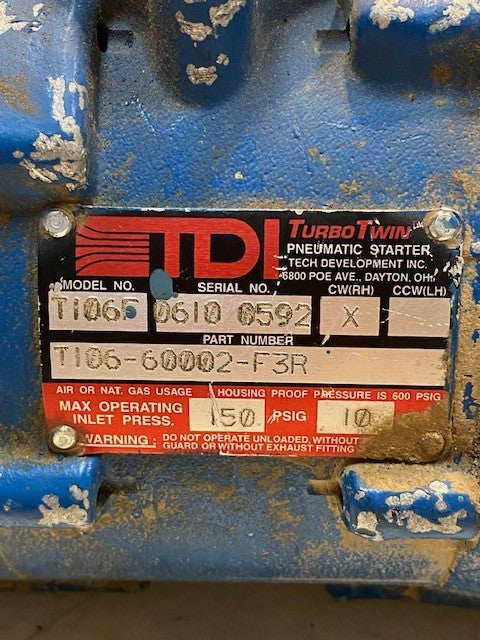 Turbo Twin Pneumatic Starter Model T106F | T106-60002-F3R | E-89043