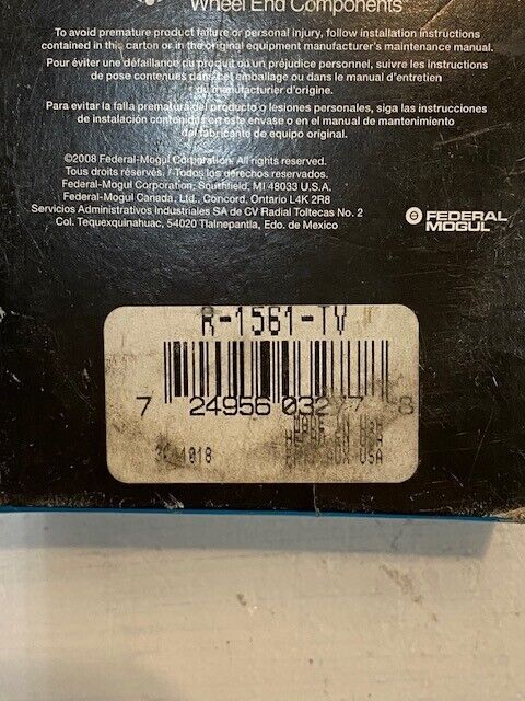 National MOOG Federal Mogul Wheel Bearings R-1561-TV | 68302