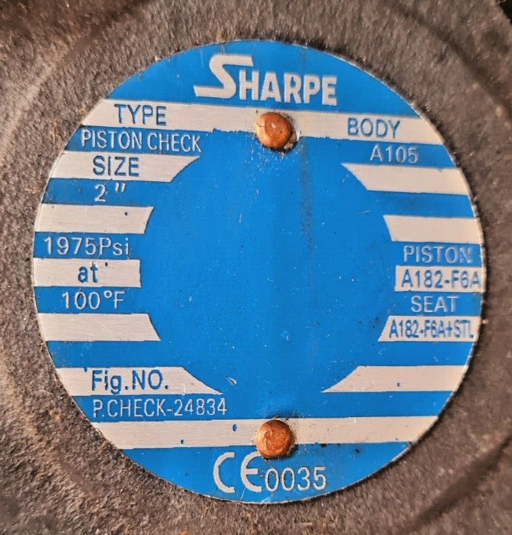 Sharpe 2" Piston Check Valve 800 | A182-F6A | A105 | P.CHECK-24834