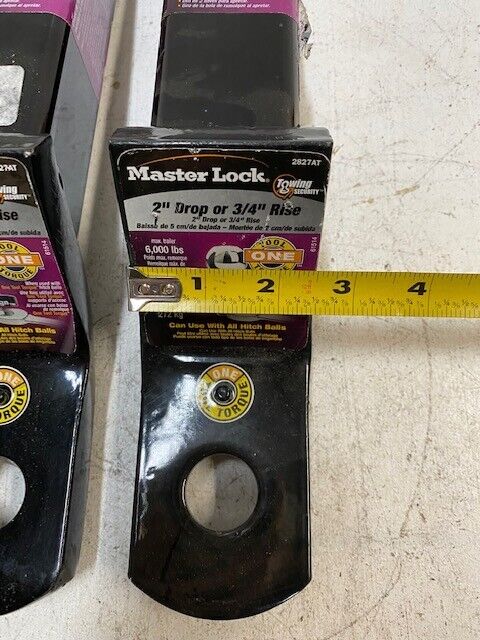 2 Qty of Master Lock 2827AT Ball Mounts 6000 lbs 2" Drop 3/4" Rise (2 Quantity)