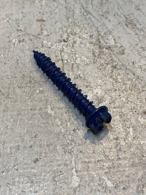 97 Qty of Dottie 1/4 x 1-3/4" Concrete Screw Anchors 14H134 Blue Finish (97 Qty)