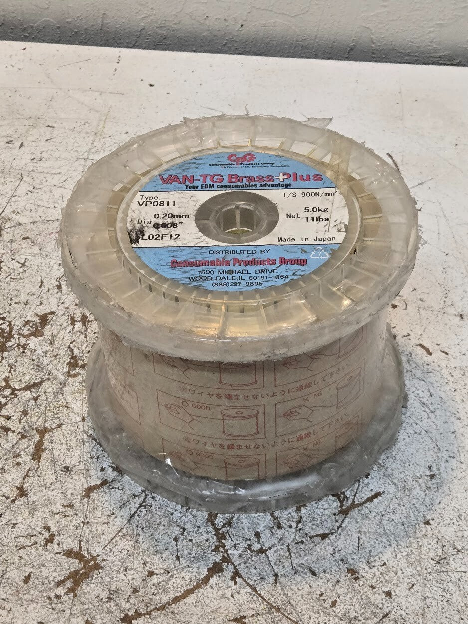 VAN-TG Brass Plus Wire VP0811 | 0.2mm Diameter | 5kg | T/S 900N/mm^2 | 5L02F12