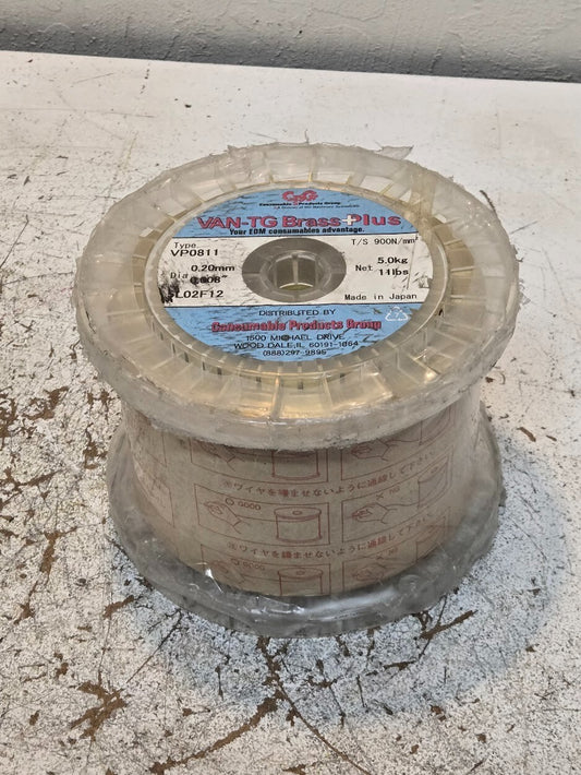 VAN-TG Brass Plus Wire VP0811 | 0.2mm Diameter | 5kg | T/S 900N/mm^2 | 5L02F12
