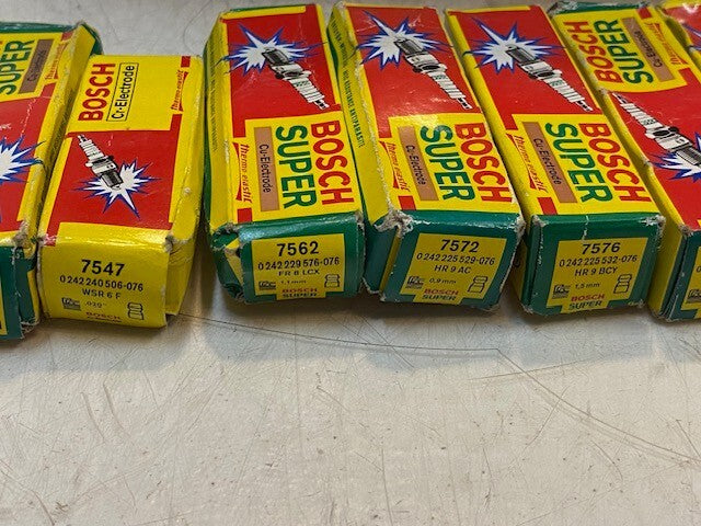 50lb Box of a Variety of Bosch Super Spark Plugs 7500, 7522, 7526, 7562, 7572
