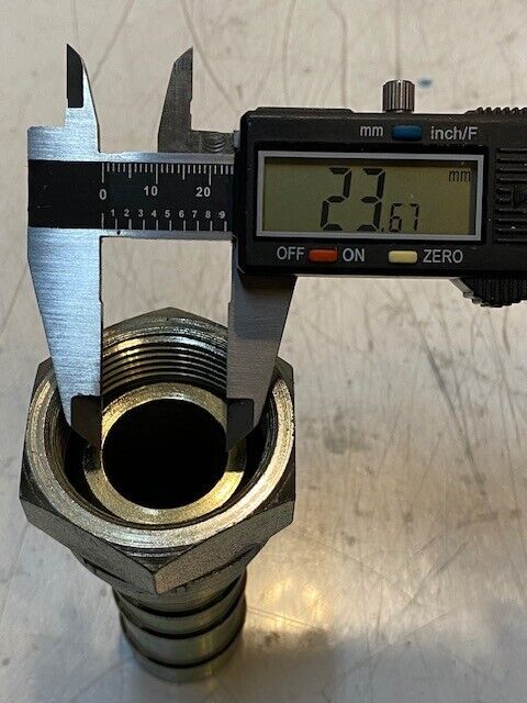 2 Quantity of Hydraulic Hose Fittings 4-1/4" H 33mm OD 23mm ID 50mm Hex (2 Qty)