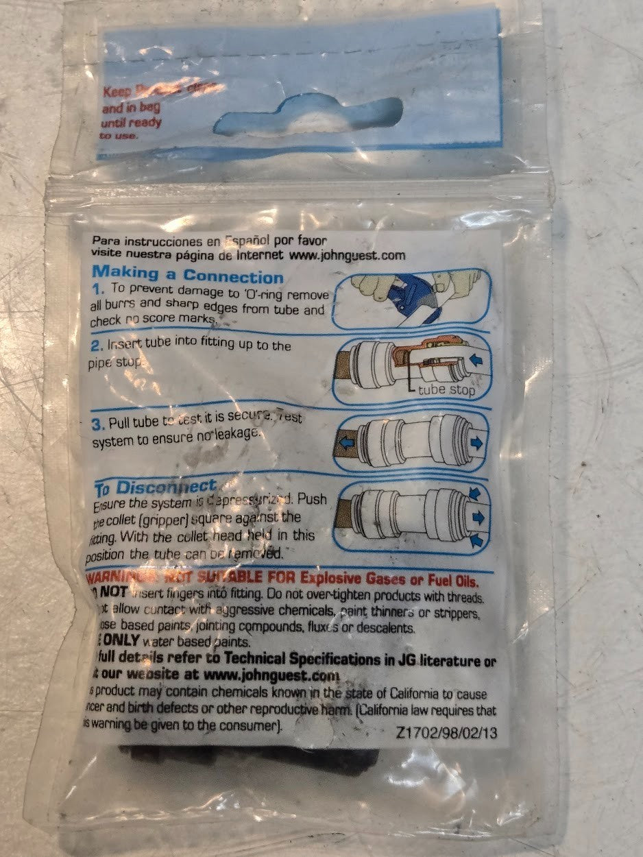 9 Quantity of John Guest NC2522 1/4" W Connectors for Delta 62033 (9 Qty)