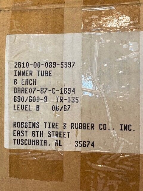 6 Quantity of Robbins Inner Tubes 690/600-9 TR135 (6 Quantity)