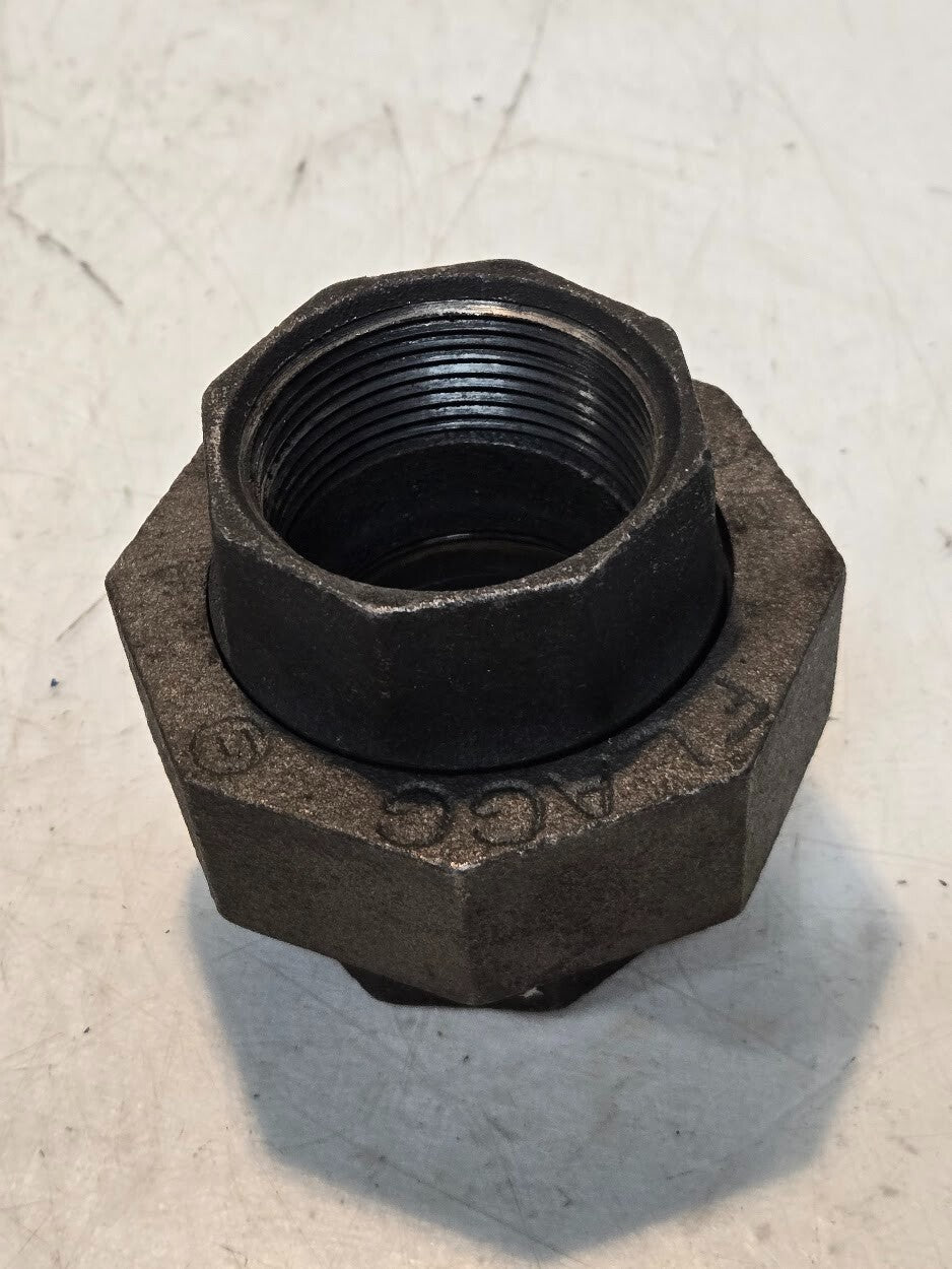 10 Quantity of Flagg 250 1-1/2 Inch Black Pipe Unions | 3-1/4" Hex Nut (10 Qty)