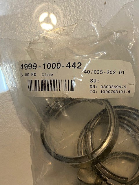 5 Quantity of 5.00 PC V-Band Clamps for 2" Pipe 4999-1000-442 (5 Quantity)