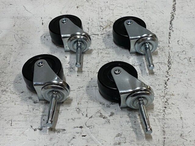 4 Pack of Caster Wheels 49mm OD 1-1/2" Stems (4 Quantity)