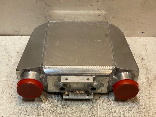 Liquid Water to Air Intercooler 18mm Bore 68mm Bore 16" x 14" x 4-3/4"