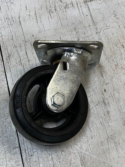 2 Qty of 5"x2" Swivel Casters Polyolefin 4-1/2"x4" Mount (2 Quantity)