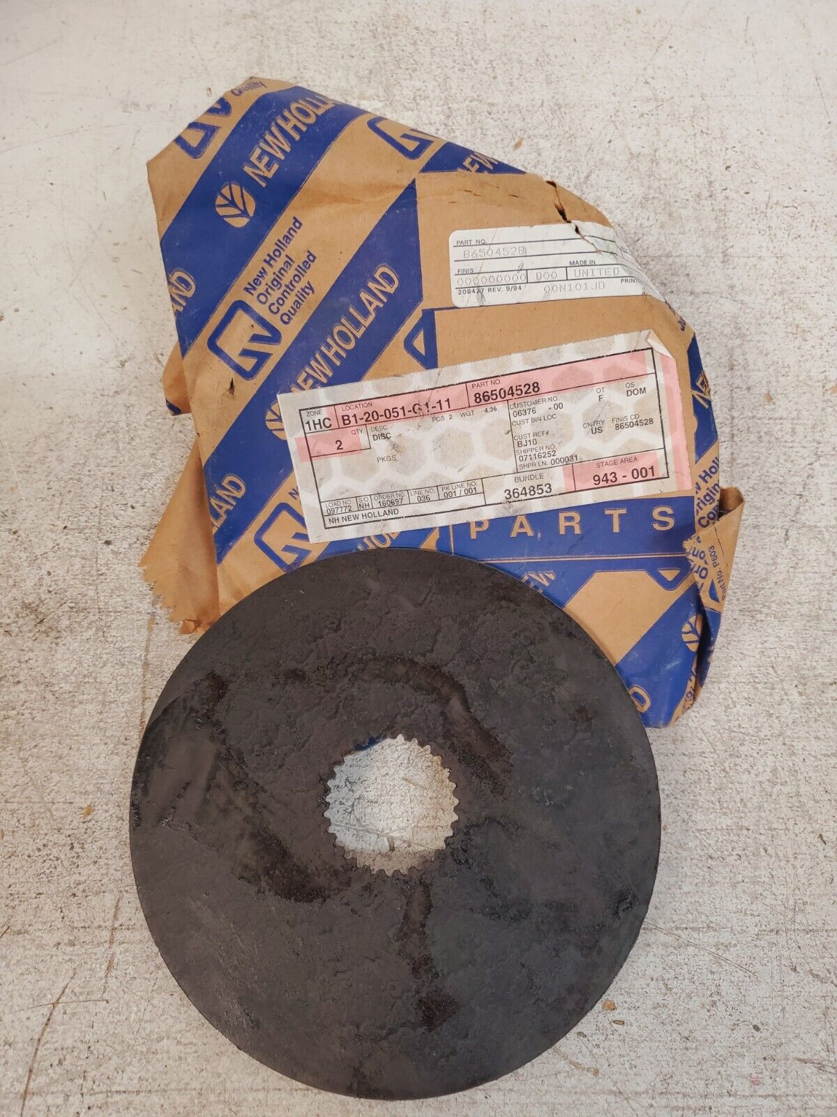 New Holland Brake Disc 86504528