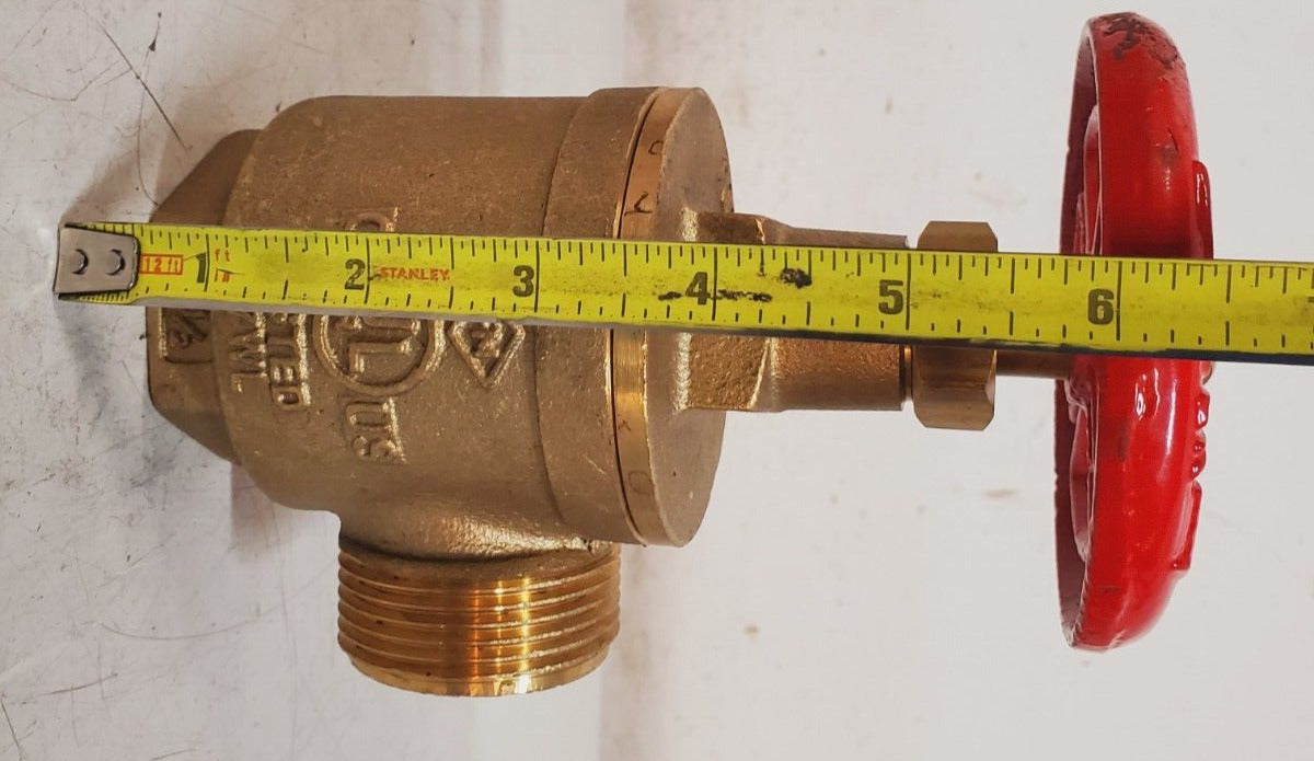 BH 1-1/2" NPT 300 Brass Threaded Fire Hose Valve | Listed 37WL