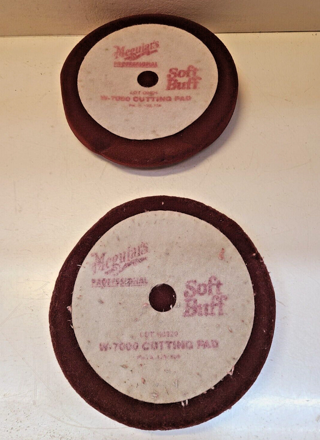 2 Qty. of Meguiar's Soft Buff 8" Red Velcro Foam Cutting Pads W-7000 (2 Qty)