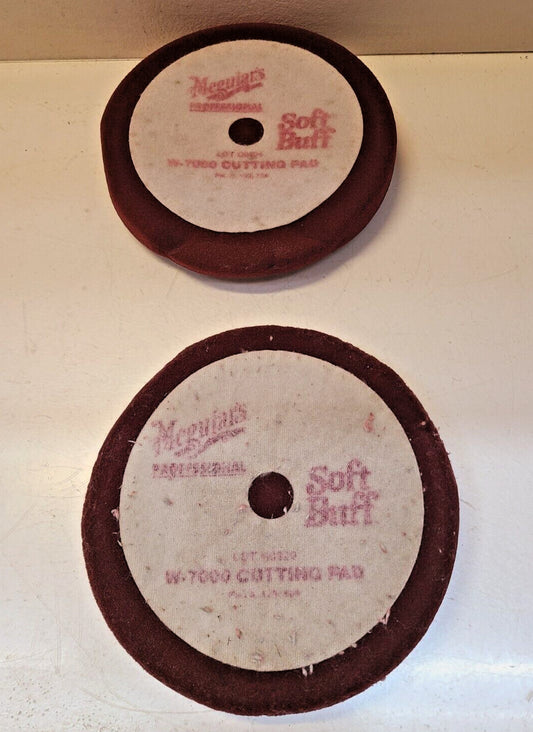 2 Qty. of Meguiar's Soft Buff 8" Red Velcro Foam Cutting Pads W-7000 (2 Qty)