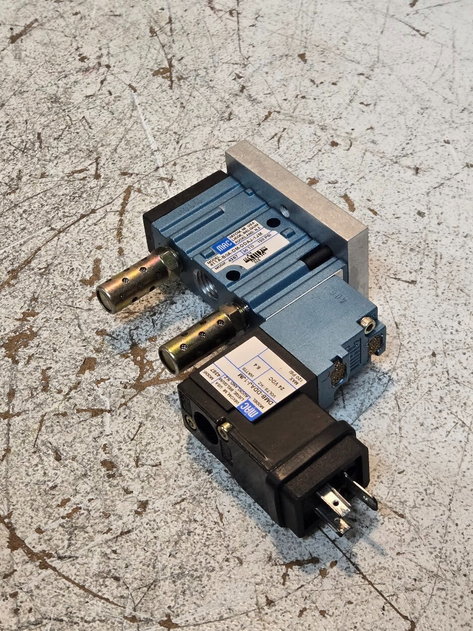 MAC Valves 411A-BOA-DM-DDAJ-1JM with Manifold Block and Solenoid DMB-DDAJ-1JM