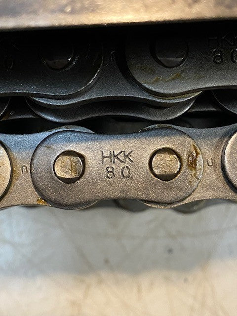 HKK Chain ANSI Standard Roller Chain 80-1R 50ft 600 Links HKK 80 w/ Extra Links