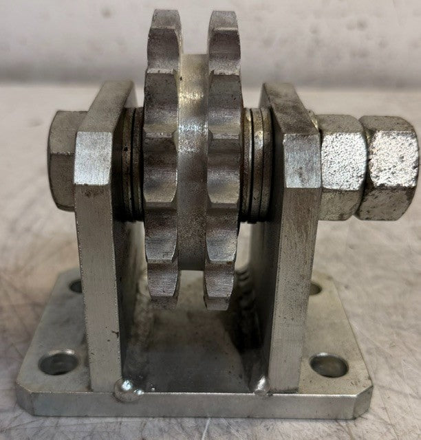 Dual Sprocket Idler Bracket Assembly With Base-Mounted Clevis Block