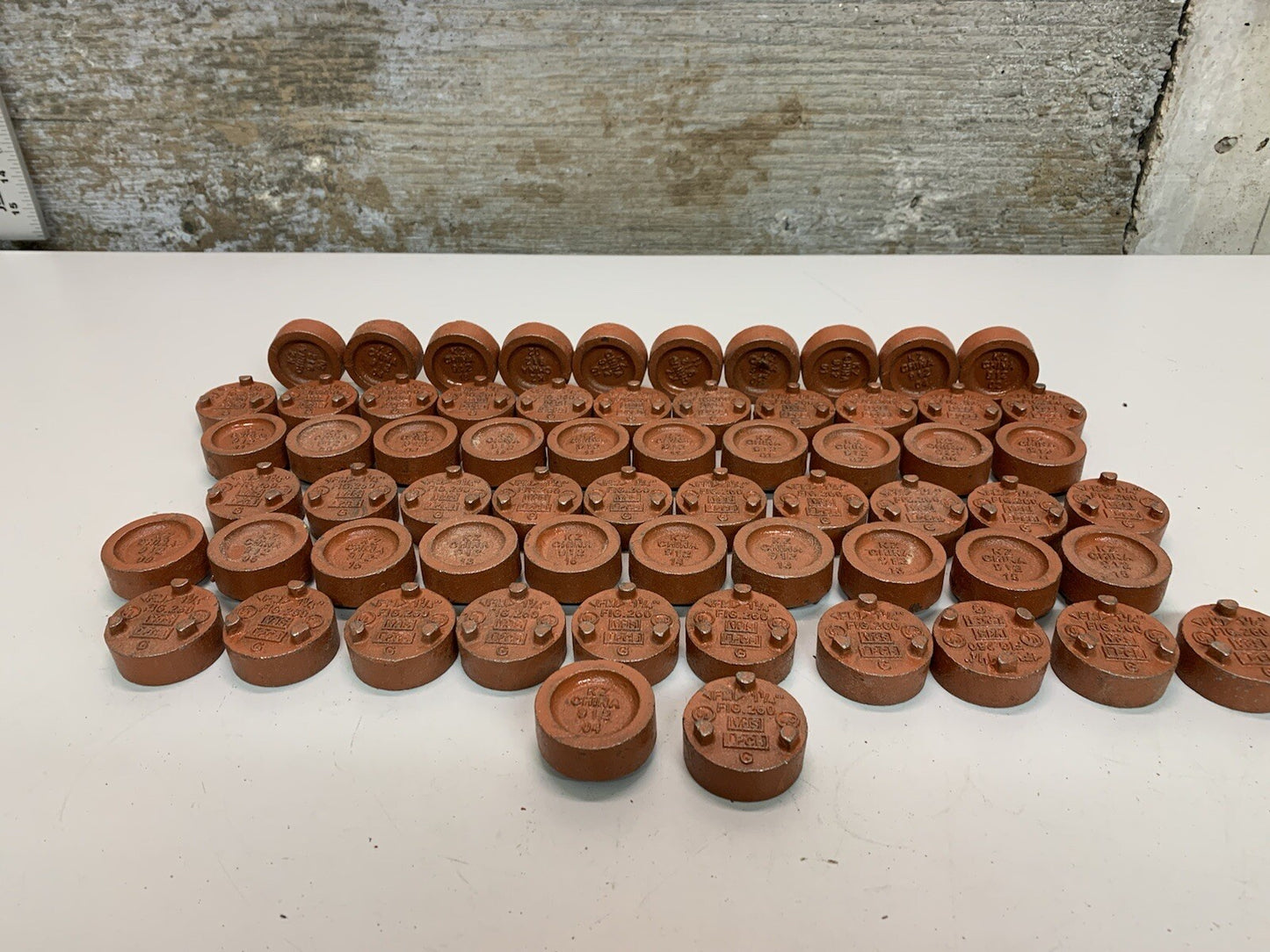 62 Pack Anvil FIG.260 Ductile Iron 1-1/4” Pipe Cap Fittings, Grooved End Orange