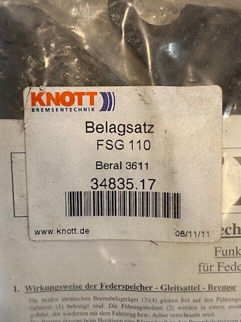 3 Quantity of Belagsatz Brake Pads 34835.17 Beral 3611 Pack of 2 (6 Qty Total)