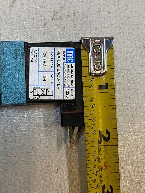 MAC Solenoid Valve 46A-L00-JAC0-1LR, 24VAC, 5.4W, 120Psi