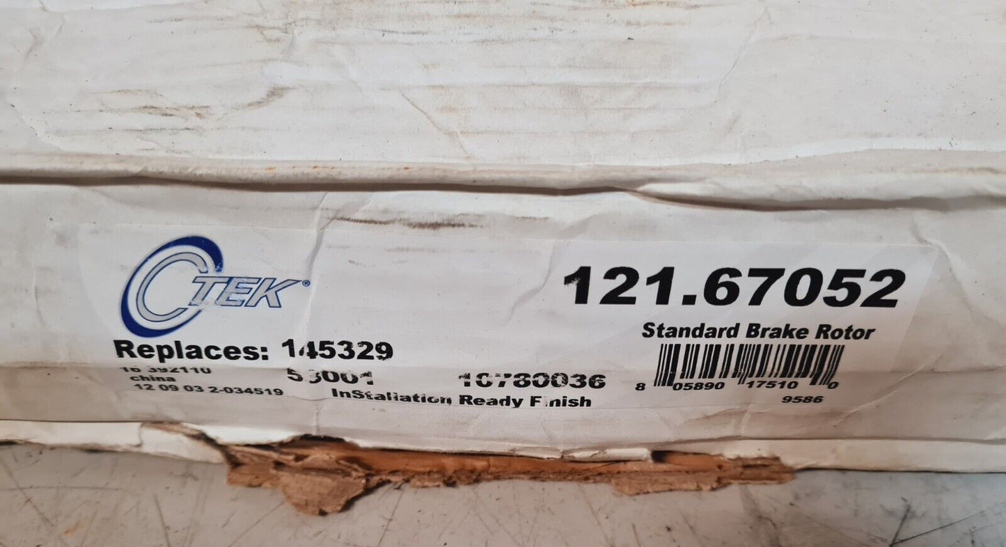 Centric C-Tek Standard Vented Front Brake Rotor 121.67052 Replaces 145329