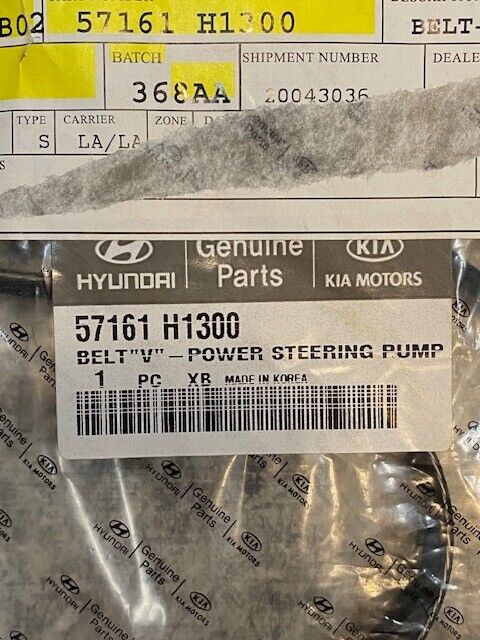 Hyundai Power Steering Pump V Belt 57161-H1300