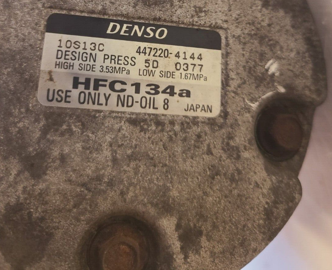 Denso A/C Compressor 10S13C | 447220-4144 | HFC134a | 447300-9130 | DC 12V