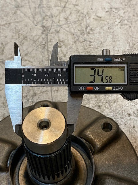 Front Axle 7" Wide Dia. 12mm 6-Bolt 30-Spline 35mm Shaft OD