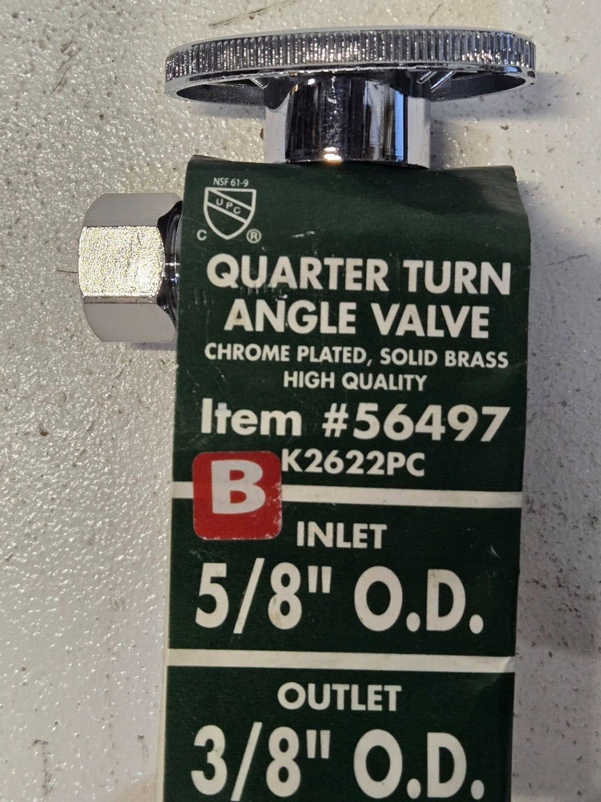 8 Quantity of Keeney K2622PC 1/4 Turn Angle Valve 5/8"x3/8" 56497 (8 Quantity)