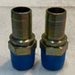 2 Qty of Hydraulic Hose Fittings 3-1/8" L 33mm Thread 27mm Nose 21mm ID (2 Qty)