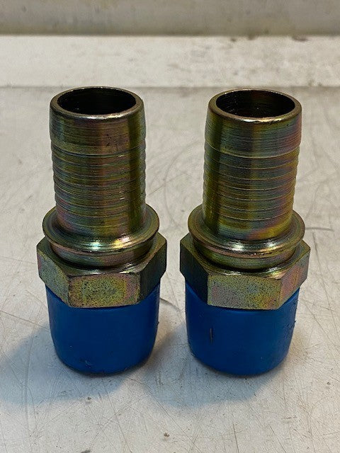 2 Qty of Hydraulic Hose Fittings 3-1/8" L 33mm Thread 27mm Nose 21mm ID (2 Qty)