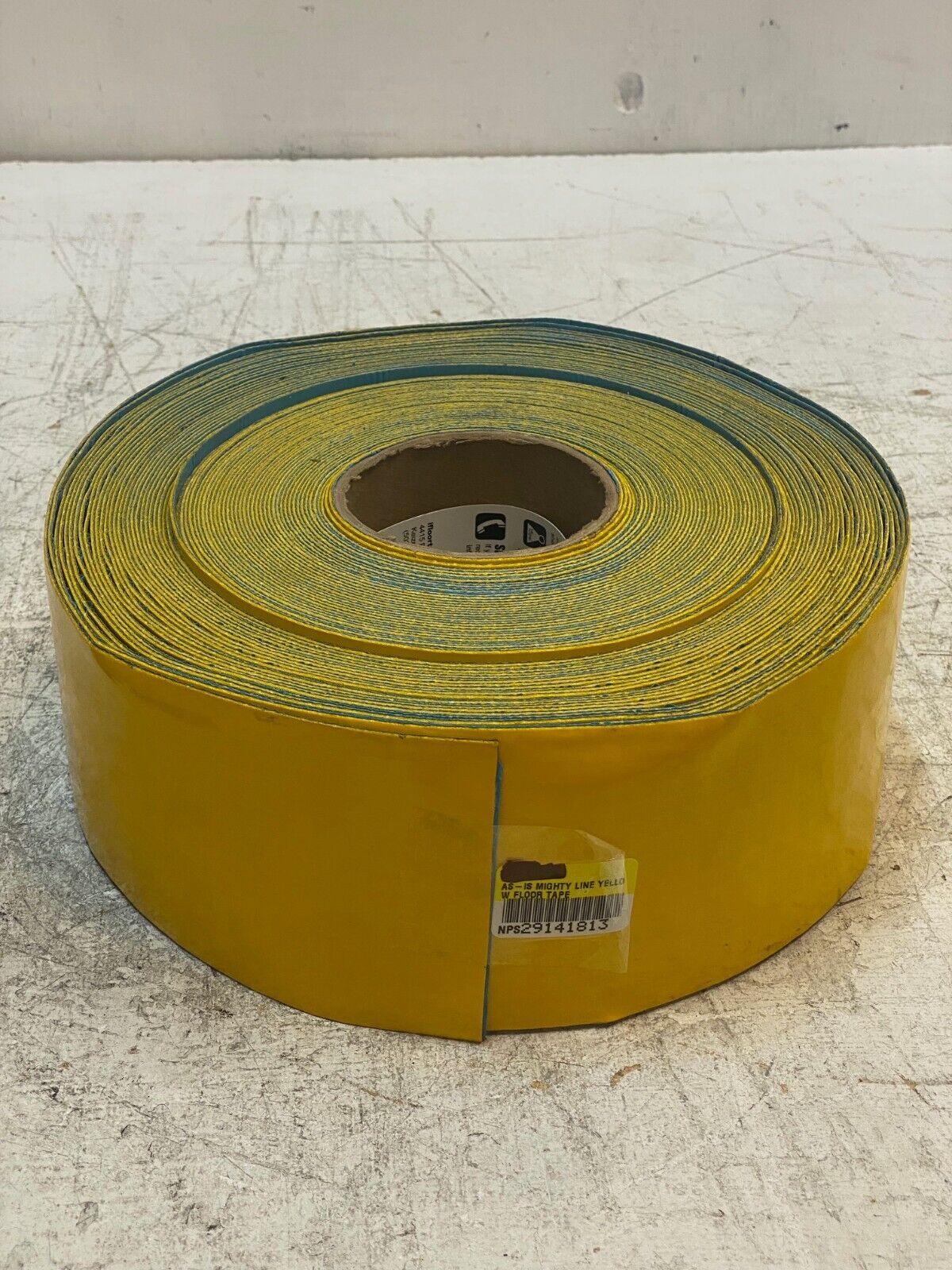 Mighty Line Yellow Safety Floor Tape 4" Thick on 3" Wheel with 10" Diameter